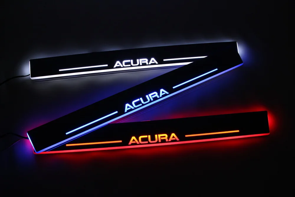 

Qirun acrylic led moving door scuff welcome light pathway lamp door sill plate linings for Acura TLX 2015 2016