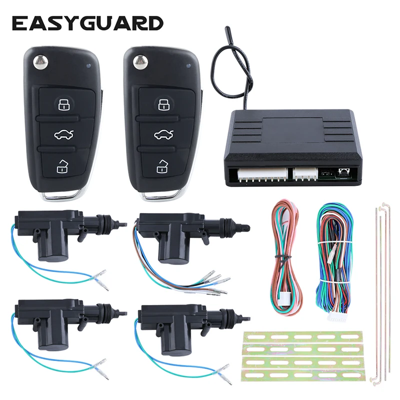 

EASYGUARD Universal 4 door remote control central door locking system 1 master 3 slaves with remote lock unlock trunk release