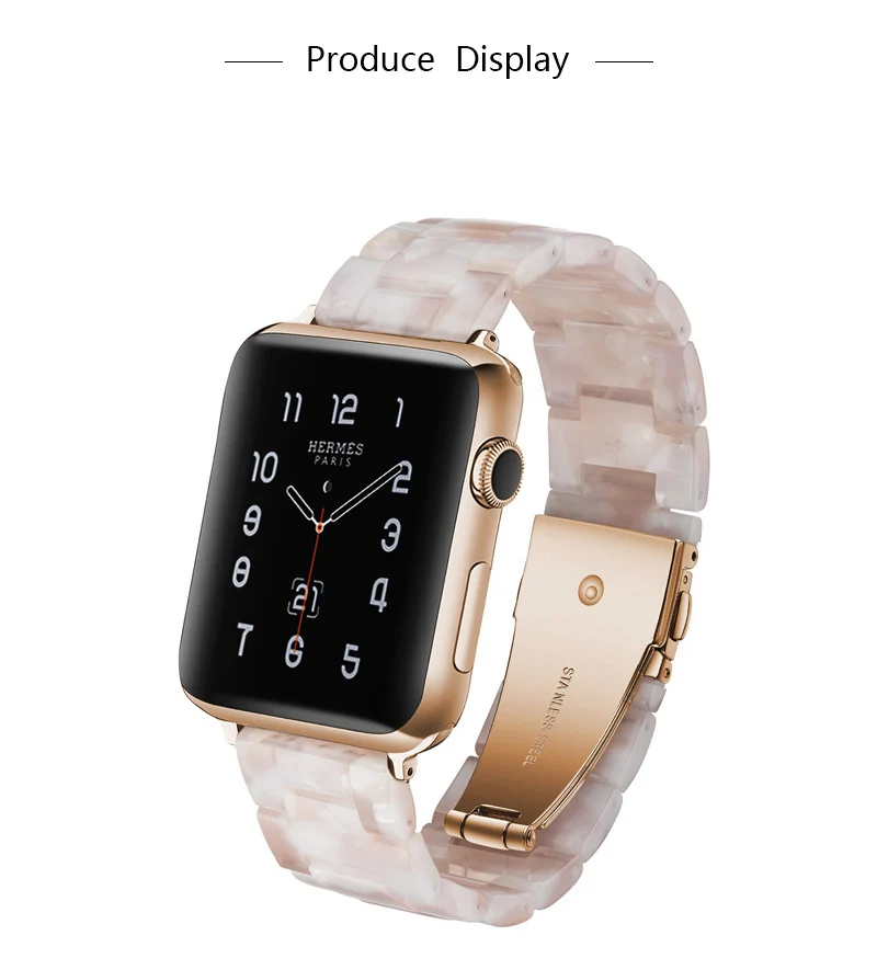 Mdnen имитация Керамика ремешок для наручных часов APPLE Watch, версии 3, 2, 1, 42 мм 38 мм и нержавеющая сталь металлический корпус наручных часов Iwatch, браслет на запястье смола ремень аксессуары для часов Ремешок для часов