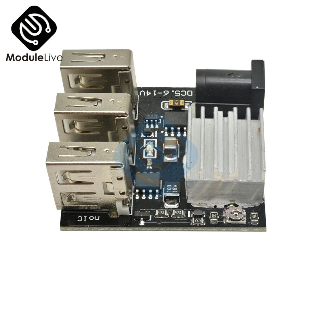 Зарядное устройство с 3 USB портами для Arduino 9 В/12 В до 5 8 А понижающий