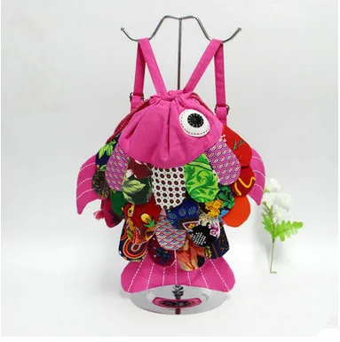 Модные детские рюкзаки с аппликацией в виде рыбы! Детский Подарочный винтажный