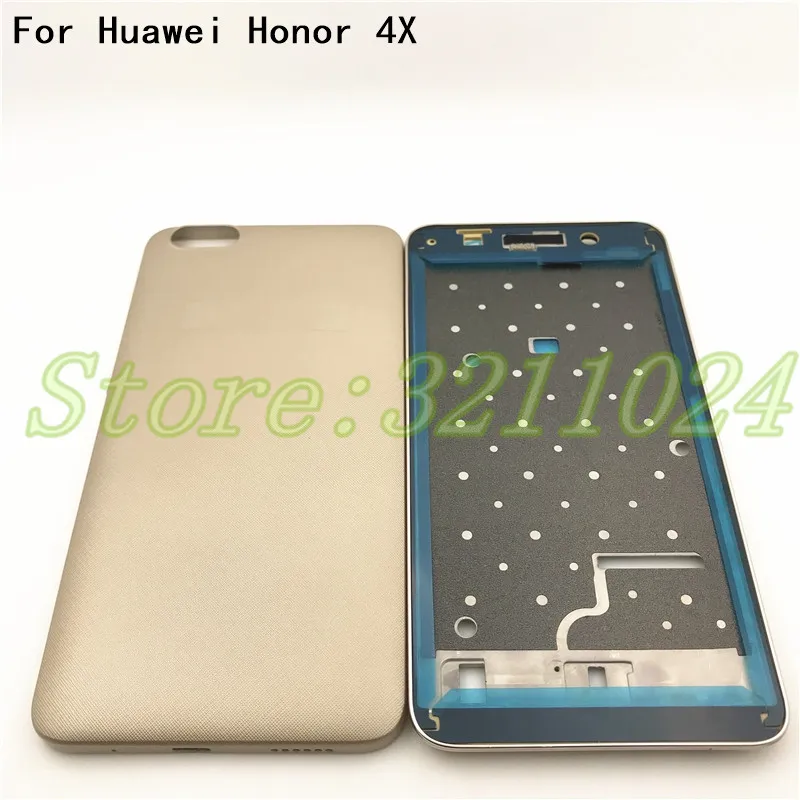 

New LCD Front Frame Battery Back Cover For Huawei Honor 4X Housing Case With +Power Volume Buttons