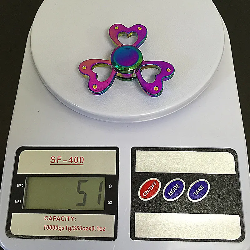 Фиджет Спиннер с 3 цветами и листьями металлический Радужный ручной для пальцев