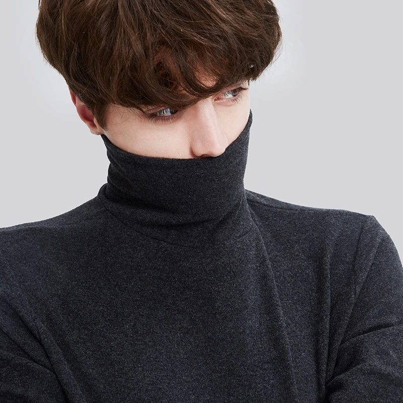 Футболка мужская с длинным рукавом и воротником хомутом на осень/зиму|long sleeve