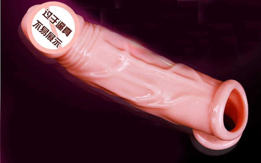 Удлинитель для пениса силиконовый презерватив увеличения с кольцом секс игрушки