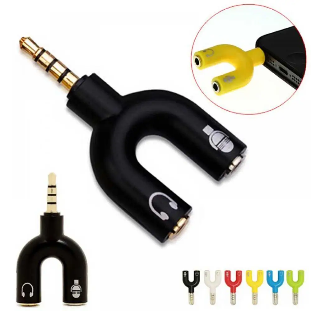 Новый 3 5 мм адаптер Jack Dubbele naar Hoofdtelefoon voor MP3 Speler Oortelefoon Splitter компьютерный стерео для