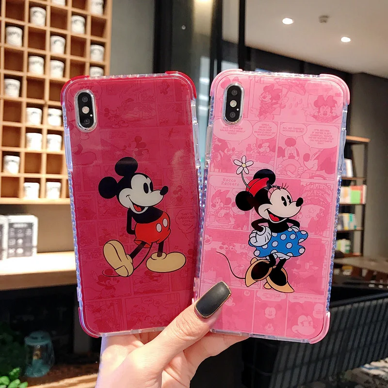 Для iphone XS Max милые Микки Минни Подушки Безопасности телефонные чехлы для XR X 7 плюс