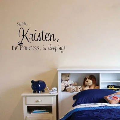 Персонализированные настенные наклейки с изображением принцессы декор для