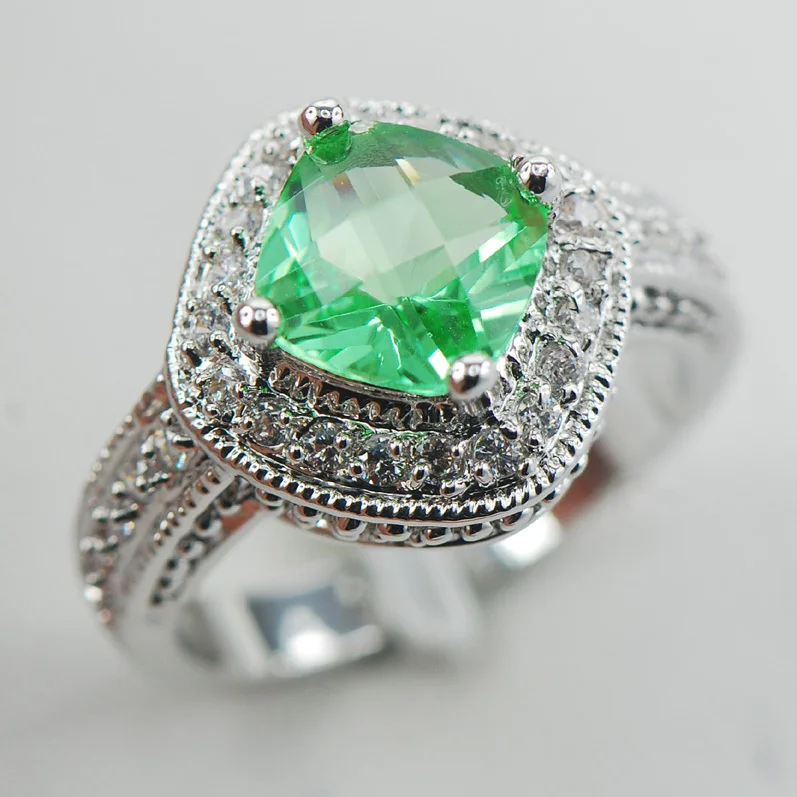 Модное женское кольцо Peridot из стерлингового серебра 925 пробы F897 Размер 5 6 7 8 9 |