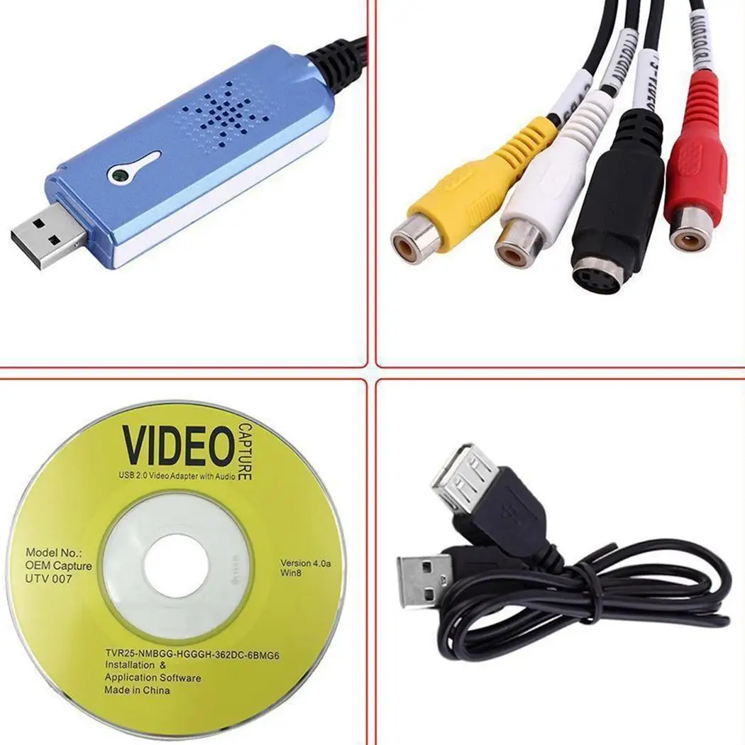 USB 2 0 конвертер видеокарт аудио адаптер устройство захвата Windows 2000 XP Vista Win7 8 10 для