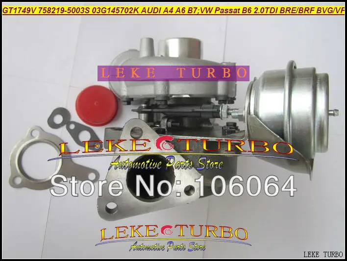 Турбокомпрессор GT1749V 758219-5003S 758219 03G145702K 03G145702F турбо для Audi A4 A6 Volkswagen VW Passat B6 BLB BRE DPF
