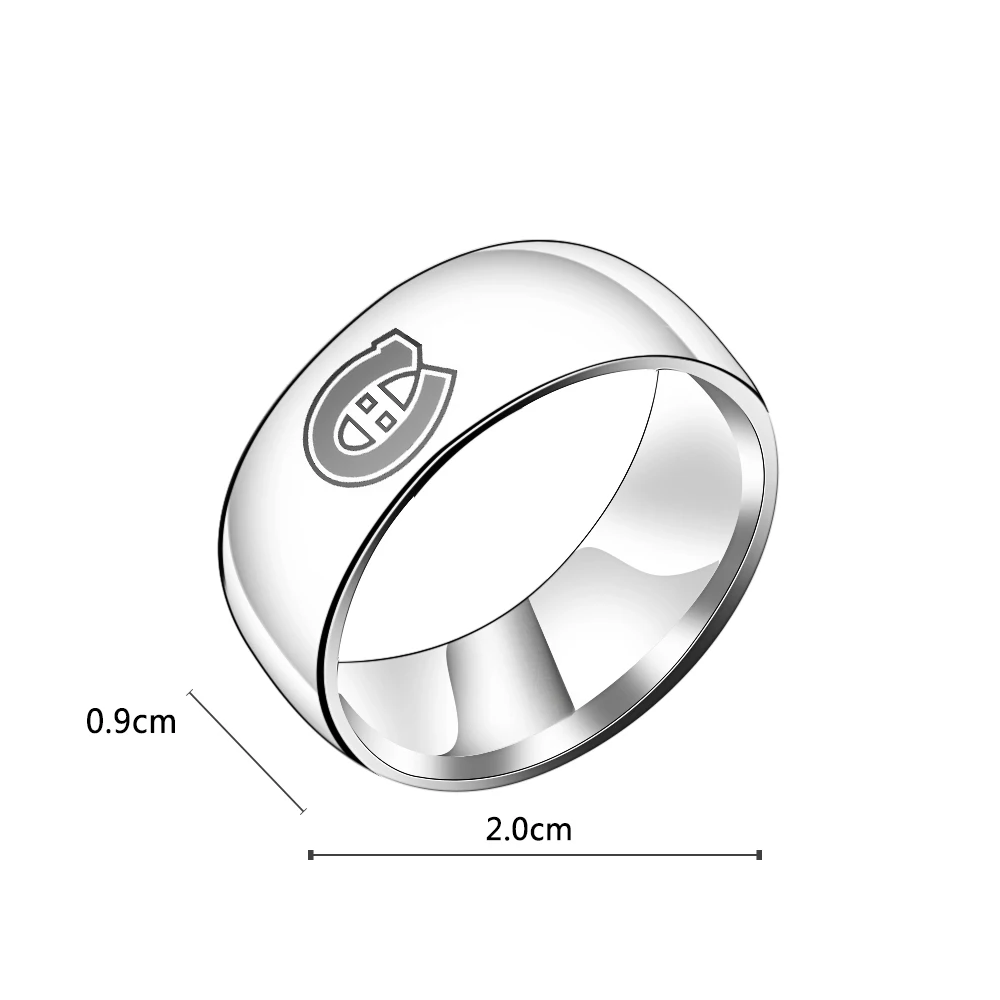 Simple Montreal Canadian Flag Ring Stainless Steel Men and Women Couples Universal Men's Silver Titanium Gift | Украшения и
