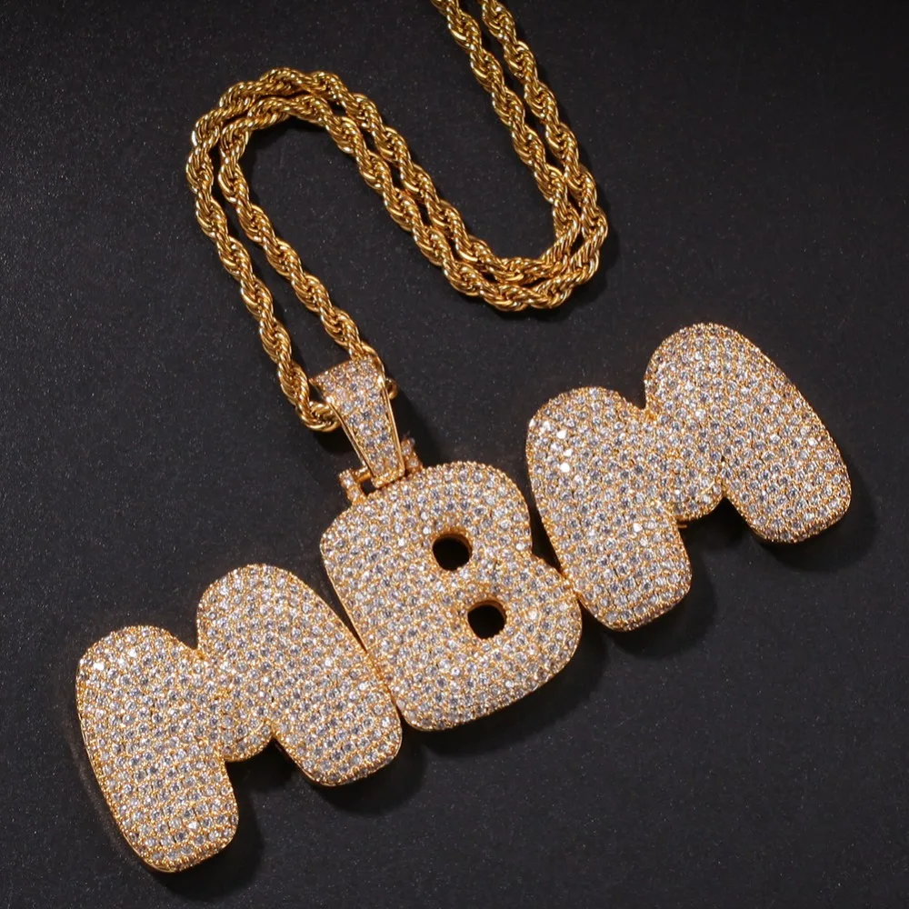 BLING KING CZ Bubble начальные буквы сочетание слов имя OEM соединительное звено подвеска