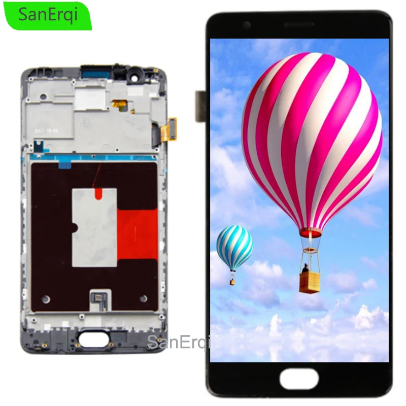 

Original LCD Display For Oneplus 3 A3000 A3003 Touch Screen Digitizer Assembly with Frame High Quality SanErqi