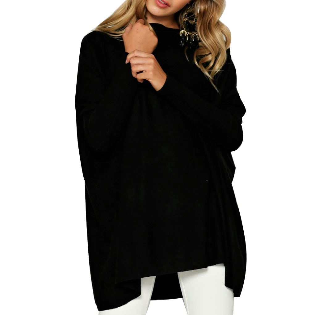 Temperament Women Pure Color Long Sleeve Round Neck Shirt Pullovers Casual Loose Top Basic Clothes |