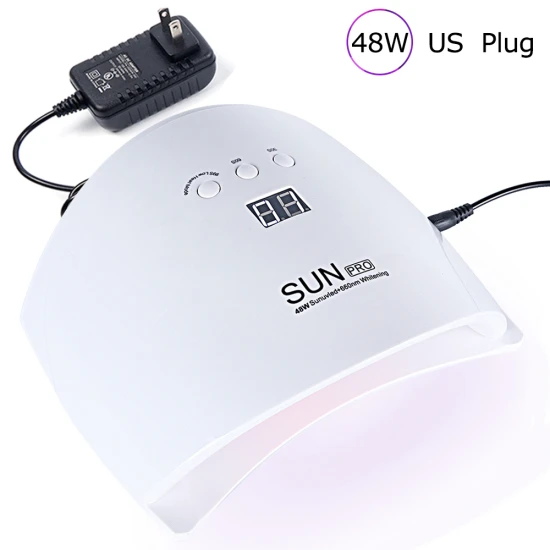 US Plug 48 Вт Сушилка для ногтей УФ-светодиодный светильник всех типов гель-лака лампа для маникюра солнечный светильник 30 s/60 s/99 s таймер с ЖК-дисплеем TRSUN PRO - Цвет: US Plug