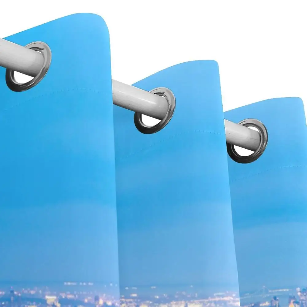 Нью Йорк небоскребы Сумерки занавески затемняющие панели Grommet разделитель