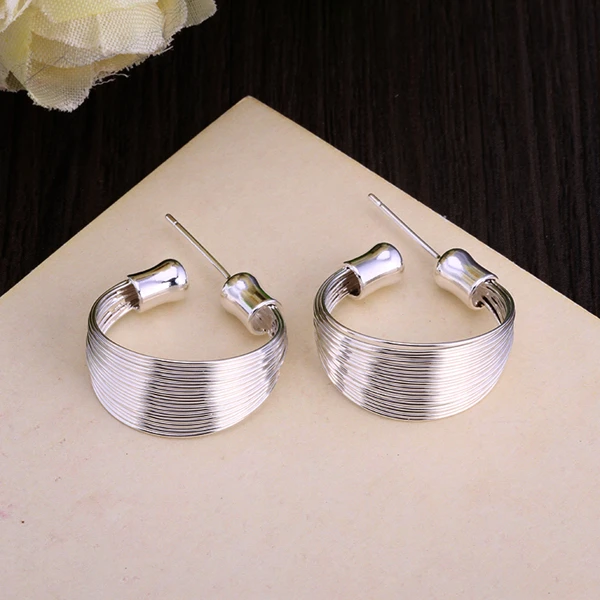 Silver 925 Hoop Earrings for Women Multi Lines Earing Brincos Femme Oorbellen Pendientes Fashion Jewelry Accessories Bijoux Gift | Украшения