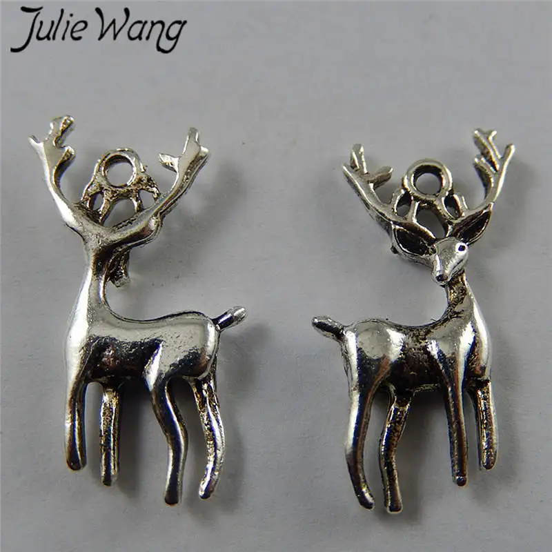 Julie Wang 10 шт. Лось Олень Животные Подвески сплав Подвеска винтажное ювелирное