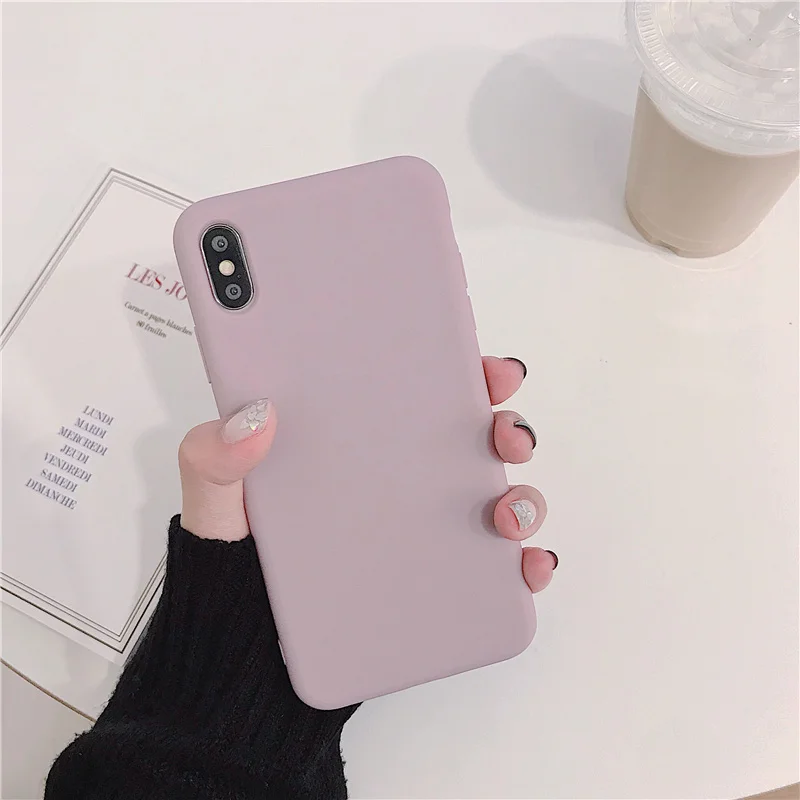 Ультратонкий простой чехол 11 Pro для iphone xs max x xr Силиконовые Мягкие Матовые чехлы