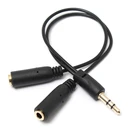 1 шт. черный 3,5 мм 1 в 2 пары аудио линия наушники Разветвитель для наушников для pad телефона Android Мобильный MP3 MP4