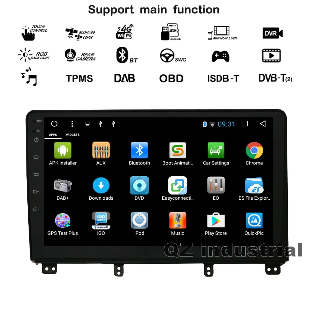 QZ industrial HD 9 дюймов Android 8 1 T3 для Peugeot 3008 автомобильный DVD плеер с Canbus 4G WIFI GPS навигация