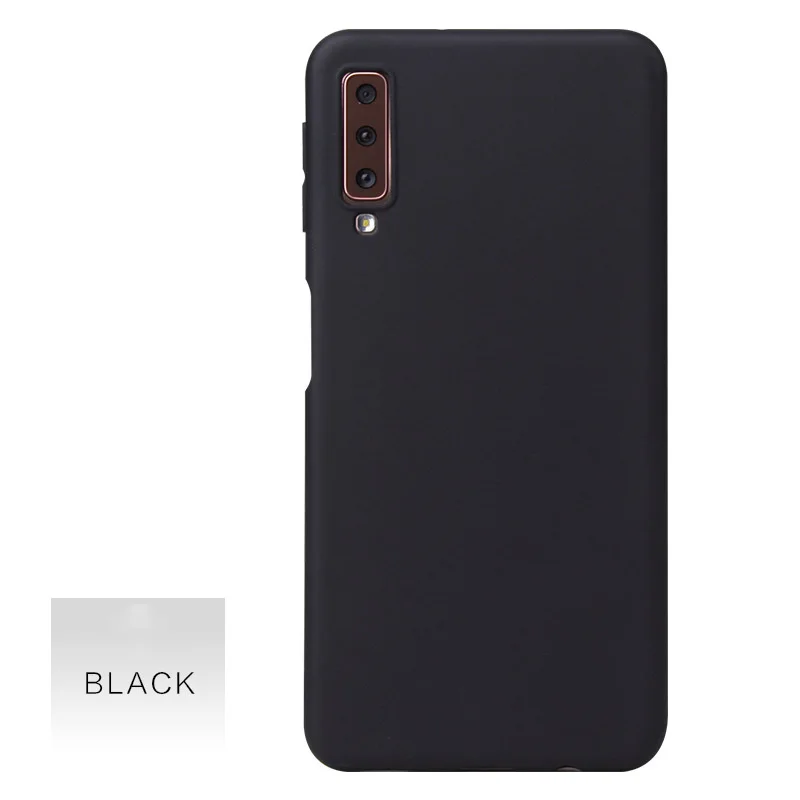 ТПУ силиконовый чехол для Smasung Galaxy A7 A750 Coque для samsung A7 SM-A750F A750 конфетный цвет, матовый простой чехол - Цвет: Черный