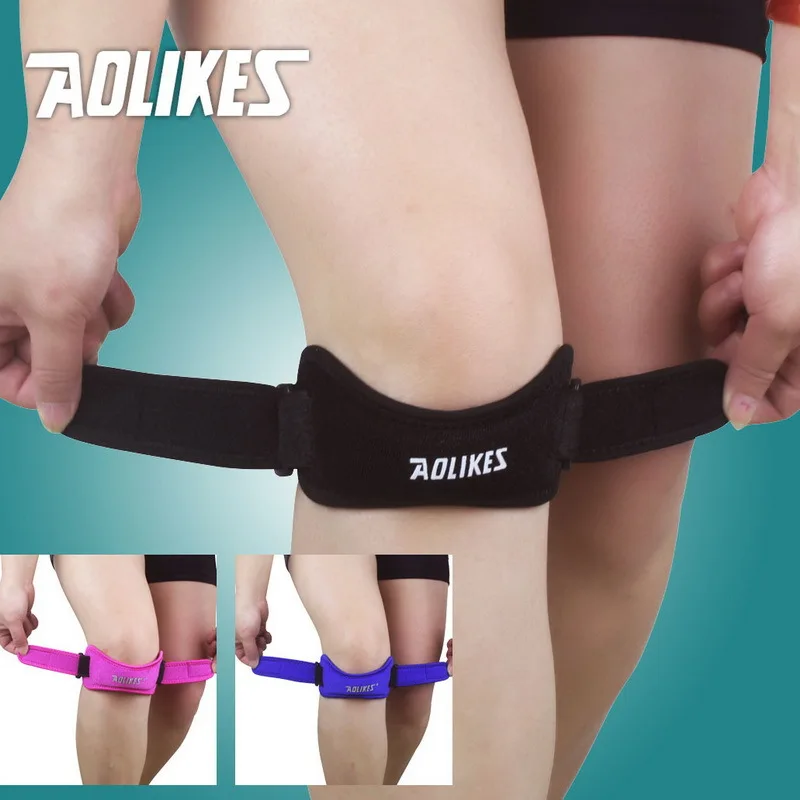 

AOLIKES 1PCS Professional Adjustable Sports Leg Knee Pads Support Brace Wrap Protector Pads Sleeve Cap Patella Guard A-7919