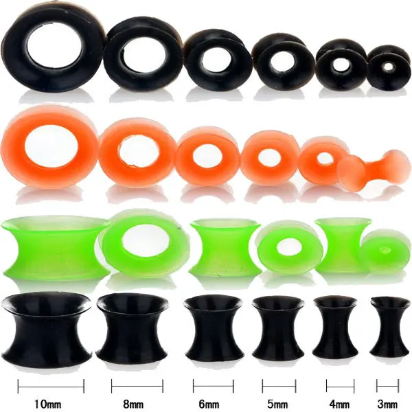 Оптовая продажа 12 шт./лот силиконовый Растяжитель ушей расширитель заглушки и