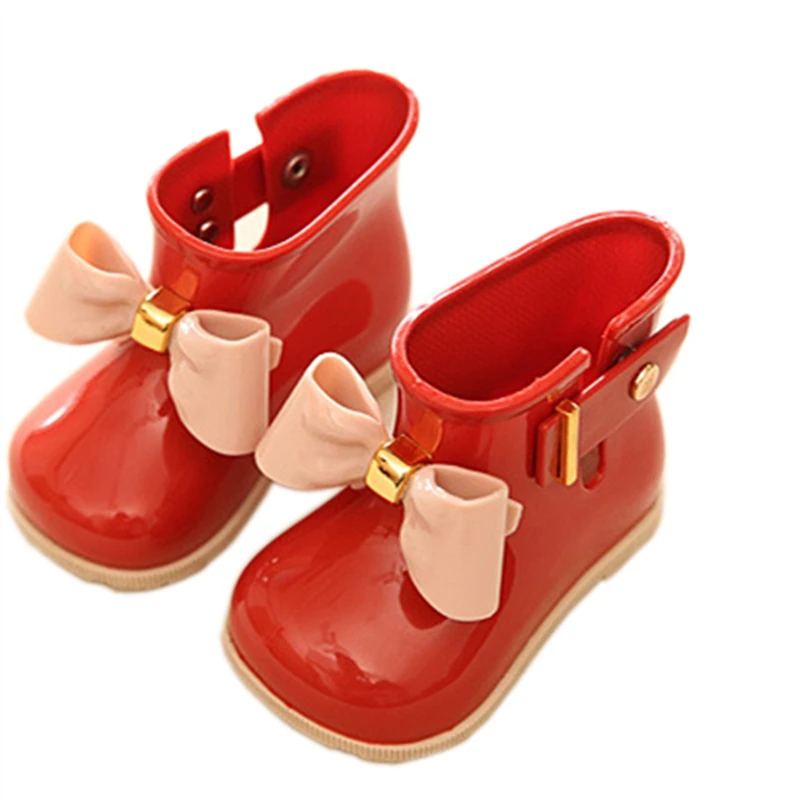 Melissa Mini детские непромокаемые сапоги с бантиком Нескользящие для девочек