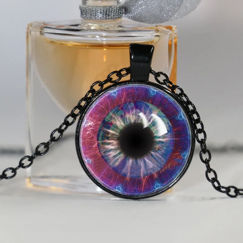 Ожерелье Tesla's Eye фрактал кабошон стеклянная подвеска цепочка|pendant necklace|chain