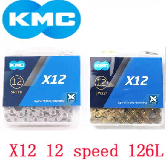 Новинка KMC X12 12 Скоростей 126L MTB горный велосипед велосипедная цепь s Золотая с