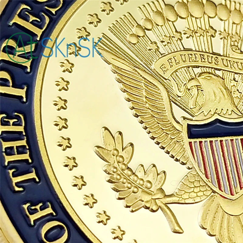 

50pcs/lot 44th Seal of the President of The United States Barack Obama White House Eagle Signed Challenge Coin Collectibles Gift