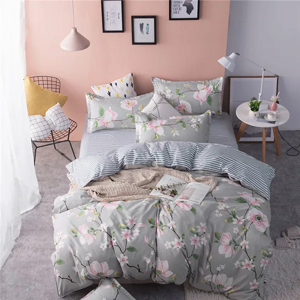 style14 Домашний текстиль король queen Twin постельное белье девочек подростков Постельное белье Белый Синий листьев Duvet Стёганое одеяло наволочка с плоской платформой лист - Цвет: style14