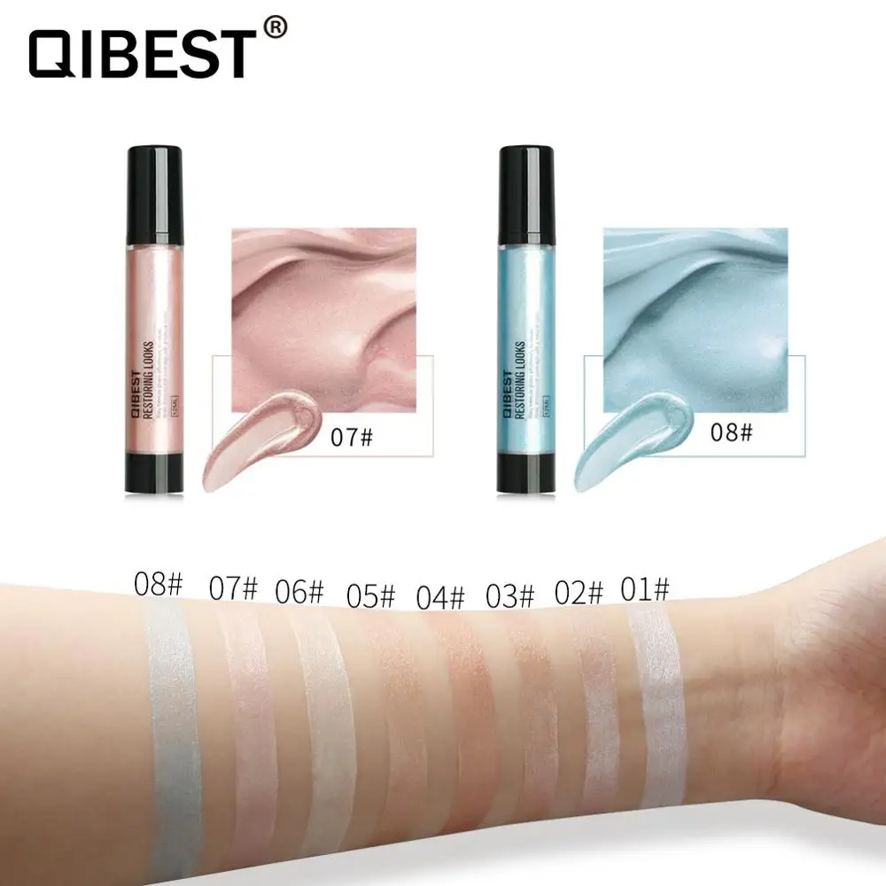 QIBEST 5 цветов высокая глянцевая жидкость яркий выделитель блеск для губ Макияж лица женская красота
