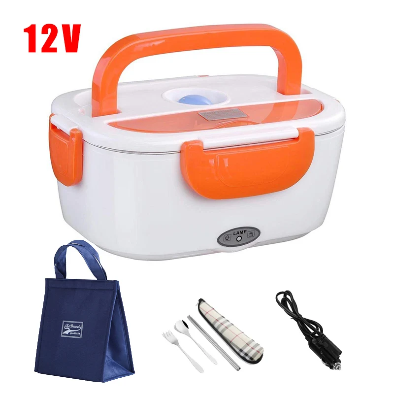 12V Yellow- Bag Set 12 В 24 в автомобиль грузовик Электрический Bento коробка нагреватель грелка контейнер для хранения еды 304 нержавеющая сталь Ланч Бокс школьная сумка посуда - Цвет: 12V Yellow- Bag Set