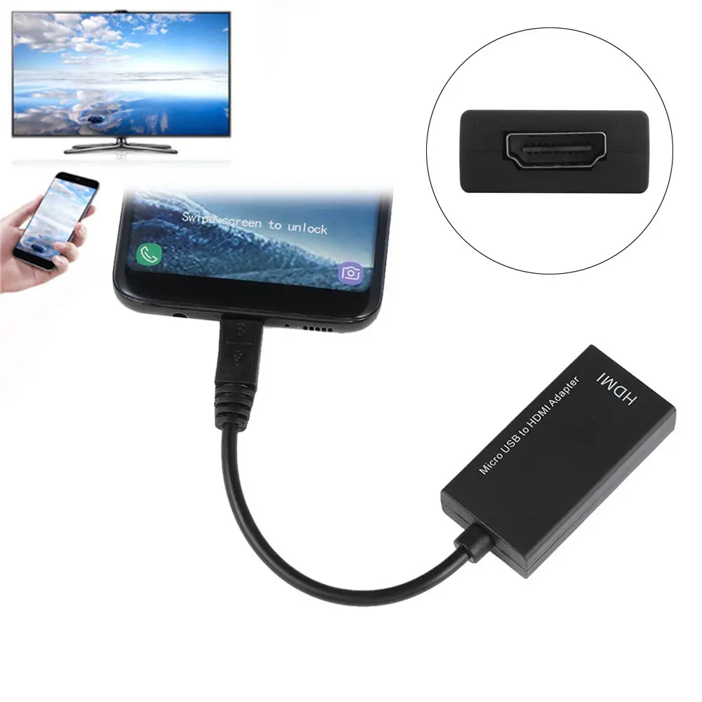 Универсальный видеокабель адаптер Micro USB к HDMI 1080P HDTV MHL Кабельный переходник для