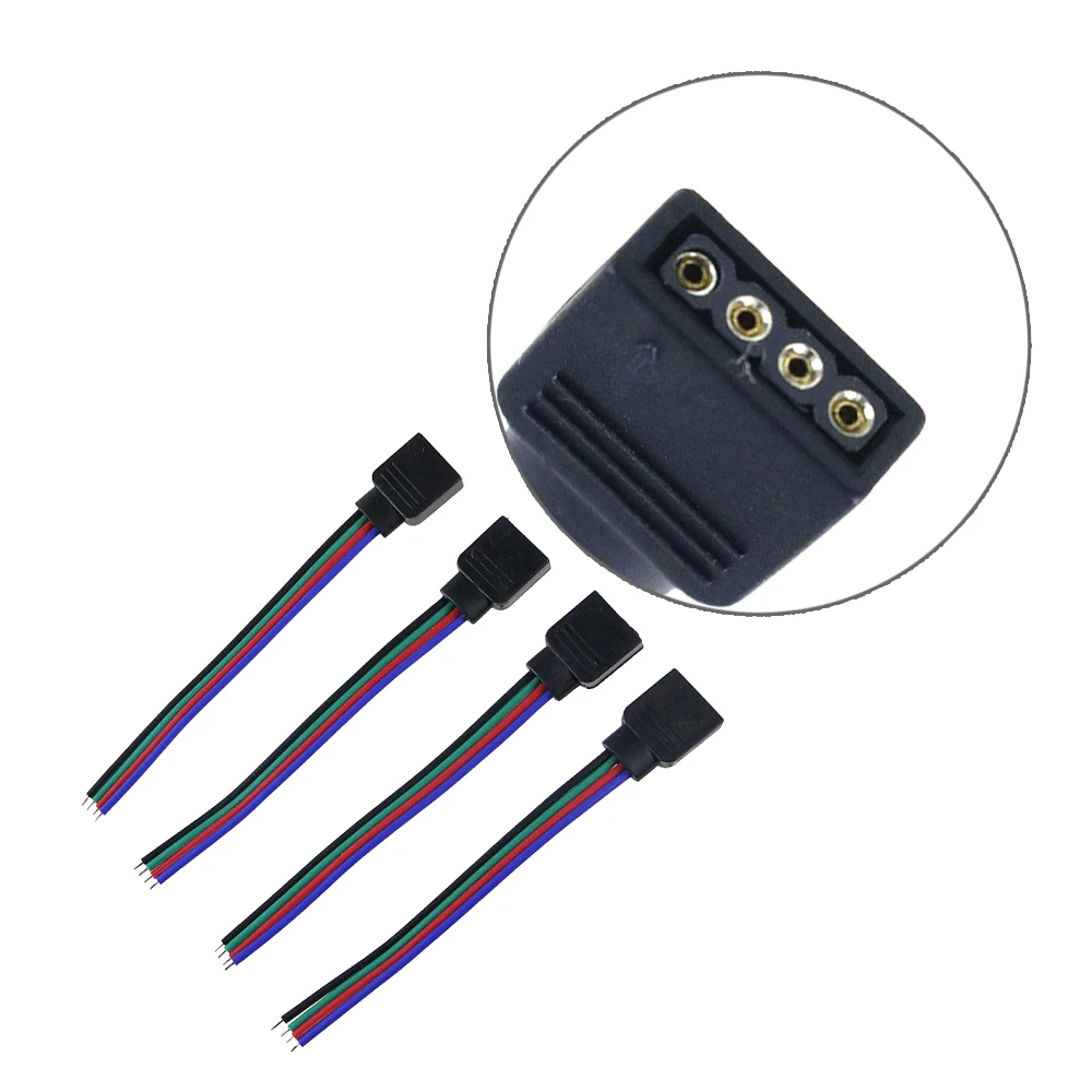 10 шт. светодиодный соединительный кабель 4pin разъем для 5050 3528 3014 SMD RGB полосы