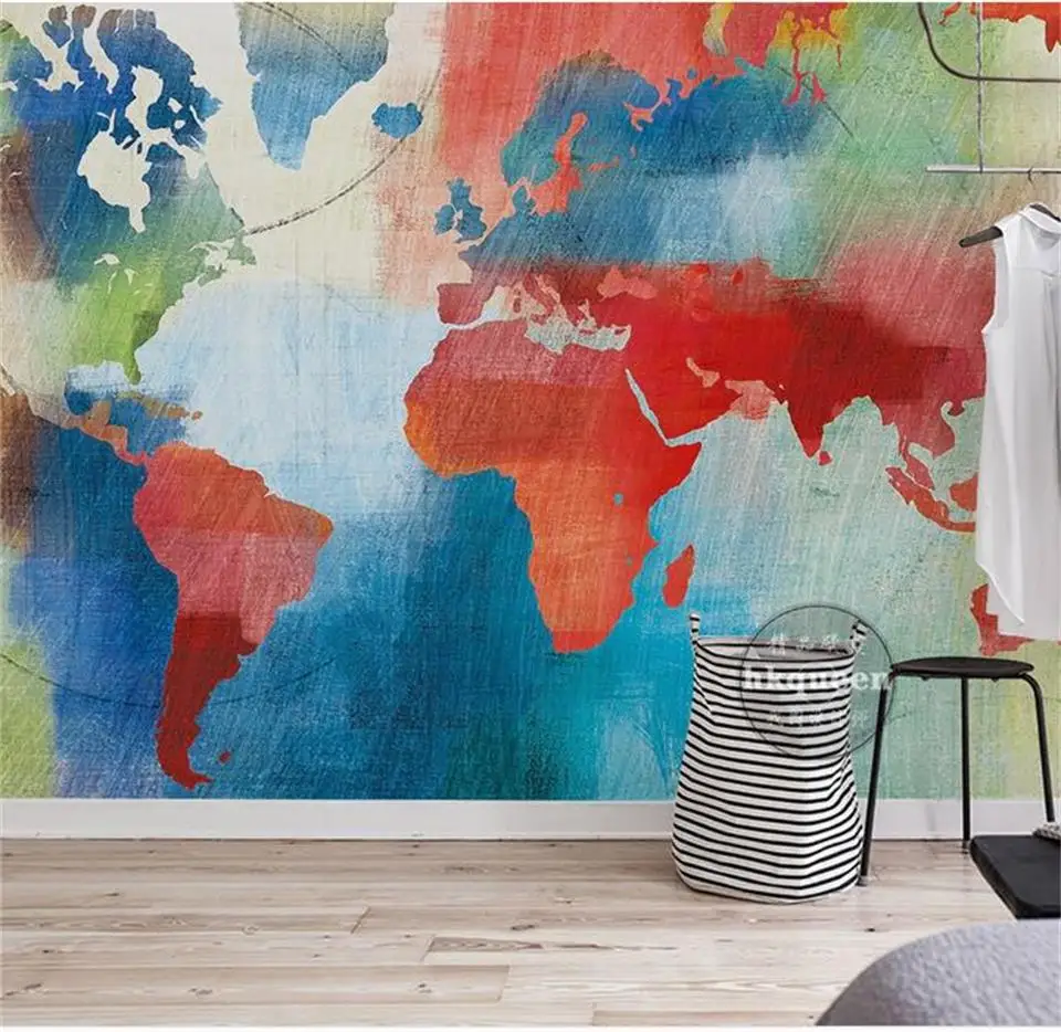 3d обои для комнаты на заказ настенные нетканые фото ретро элегантная Карта мира