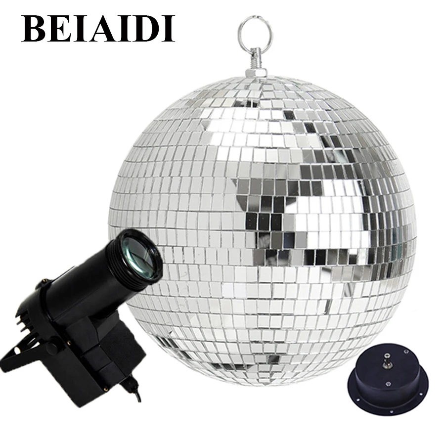 Вращающийся стеклянный зеркальный шаровой двигатель BEIAIDI DIA25 см 30 RGB луч Pinspot