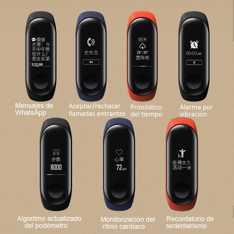 Origina Xiaomi Mi Band 3 Смарт Браслет фитнес браслет большой сенсорный экран OLED частота