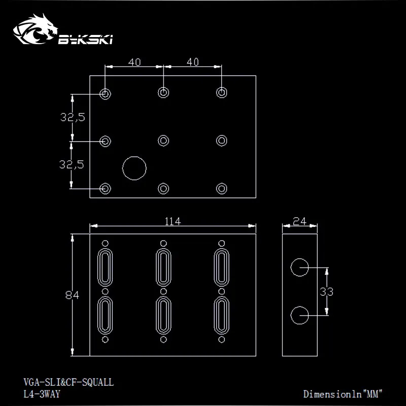 Bykski SLI/CF мульти-карта SLI мост модуль акриловая коробка головка для видеокарты VGA-SLI и CF-SQUALL