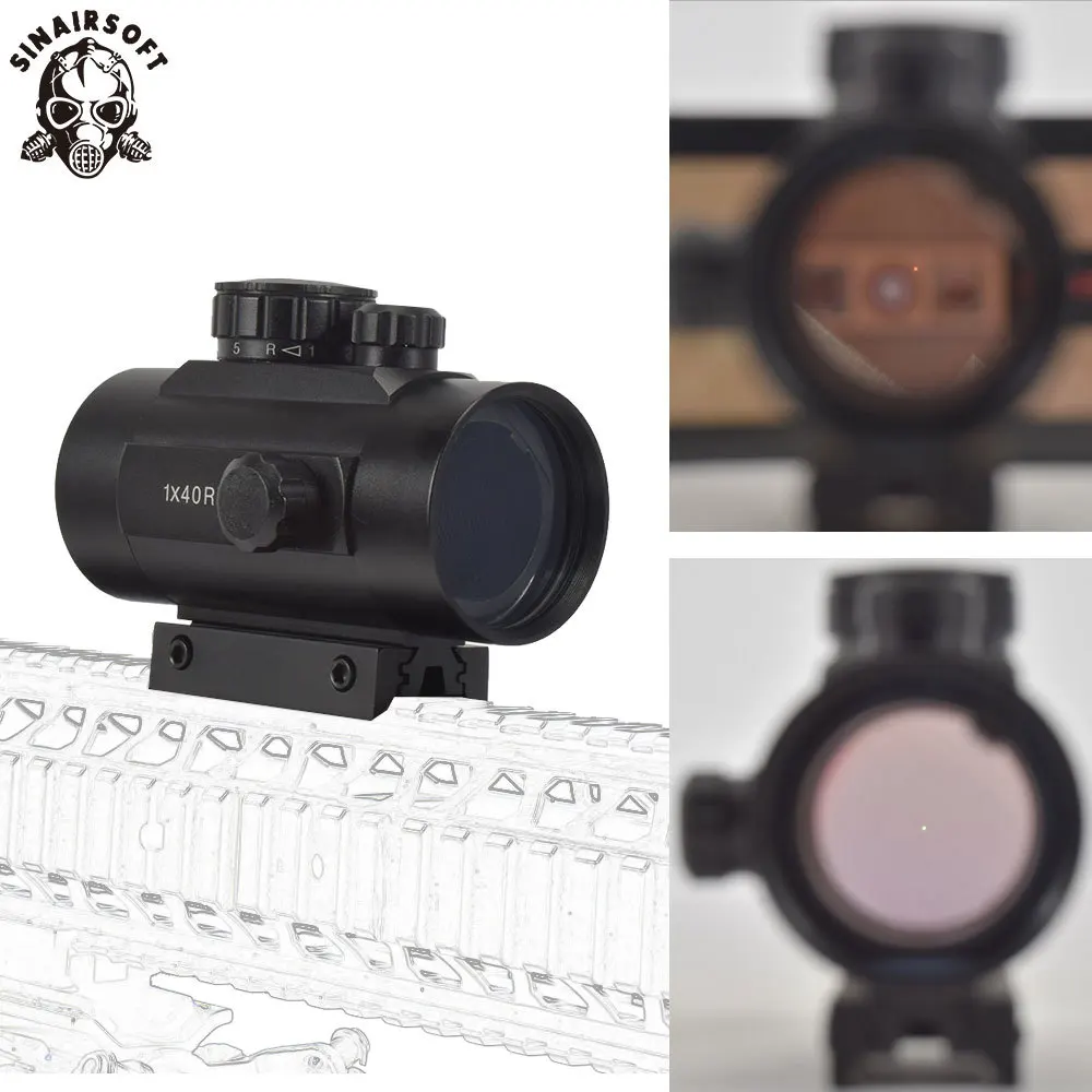 SINAIRSOFT 1x40 Red Dot Sight Airsoft Green прицел охотничий 11 мм 20 рельсовое крепление