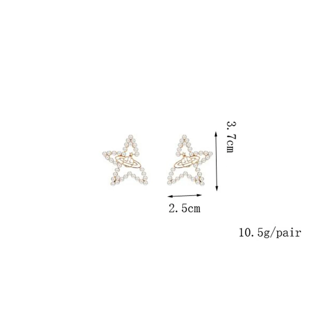 Женские серьги 2 шт./компл. Изысканные жемчужные инкрустированные звездами набор