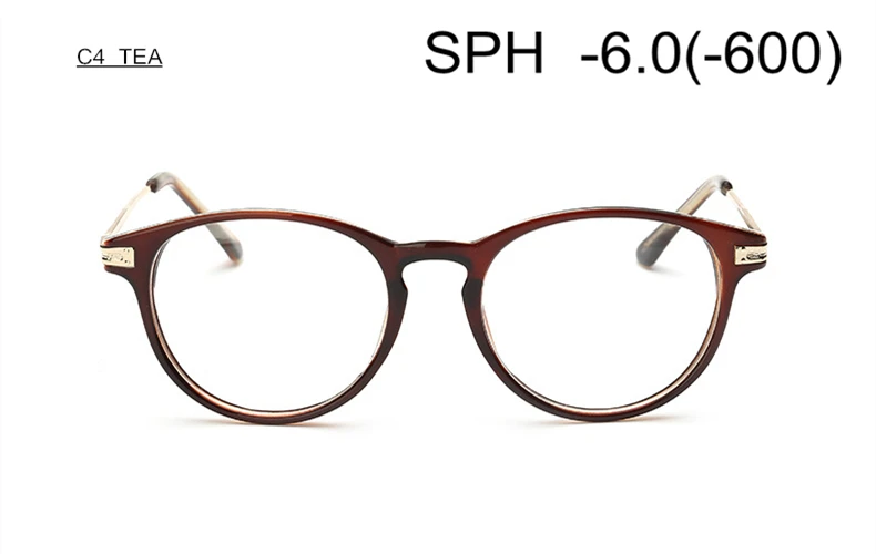 SPH-0,5-1-1,5-2-2,5-3-3,5-4-4,5-5-5,5-6 диоптрий высокого класса близорукость очки для мужчин и женщин готовые близорукие очки F171 - Цвет оправы: C4 (-6.0)