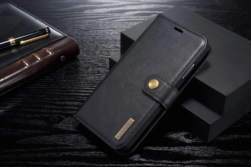 DG. MING чехол из воловьей кожи для iPhone X XS MAX XR 8 7 6S 6 Plus 5S SE чехол для телефона s съемный флип-держатель для карт кошелек