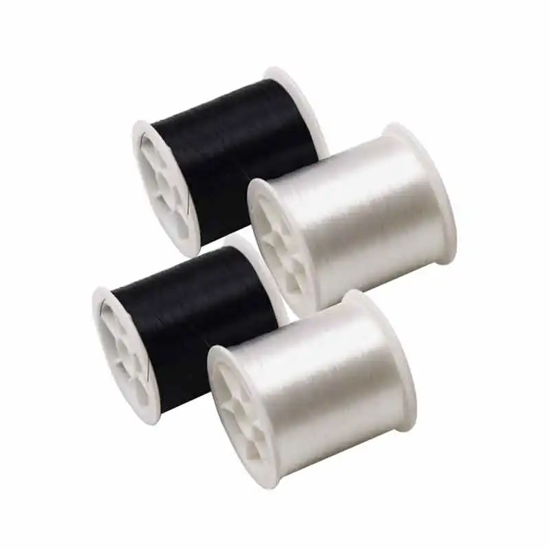 2White 2Black 100 м нейлоновая нить неэластичная проволока браслет ювелирные изделия DIY материалы для одежды швейная нить 0,13 мм - Цвет: 2White 2Black
