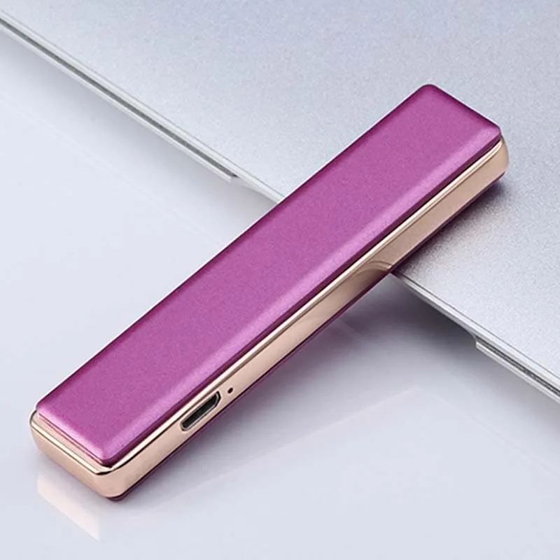 Тренд толпа usb ветрозащитная Зажигалка зарядка Личность Ультра-тонкий электронный прикуриватель для мужчин креативный на заказ