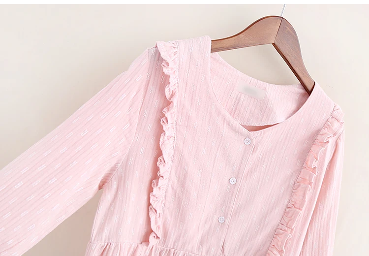 Платье с длинными рукавами и круглым вырезом в стиле пэчворк милым принтом mori girl |