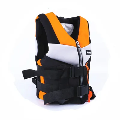 Black orange Детские спасательные куртки из неопрена, жилет для плавания, От 5 до 15 лет, плавающий тренажер, купальники для бассейна, водные виды спорта, водолазный жилет - Цвет: Black orange
